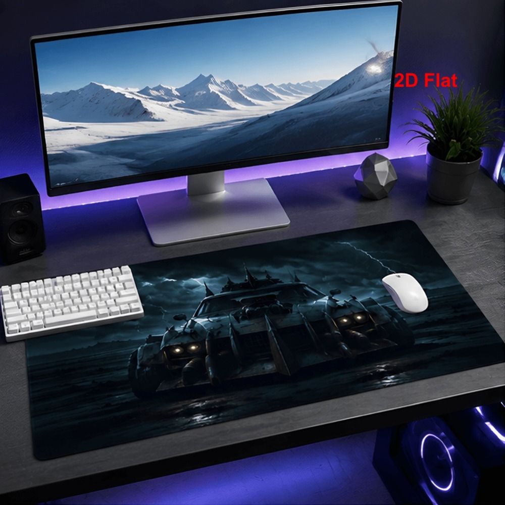 Mousepad Xl Extended - แผ่นรองเมาส์ขนาดใหญ่, ลายรถแฟนตาซีสีเข้ม, อุปกรณ์เสริมสำหรับโต๊ะคอมพิวเตอร์, ของตกแต่งโต๊ะทำงาน, พื้นผิวเรียบ