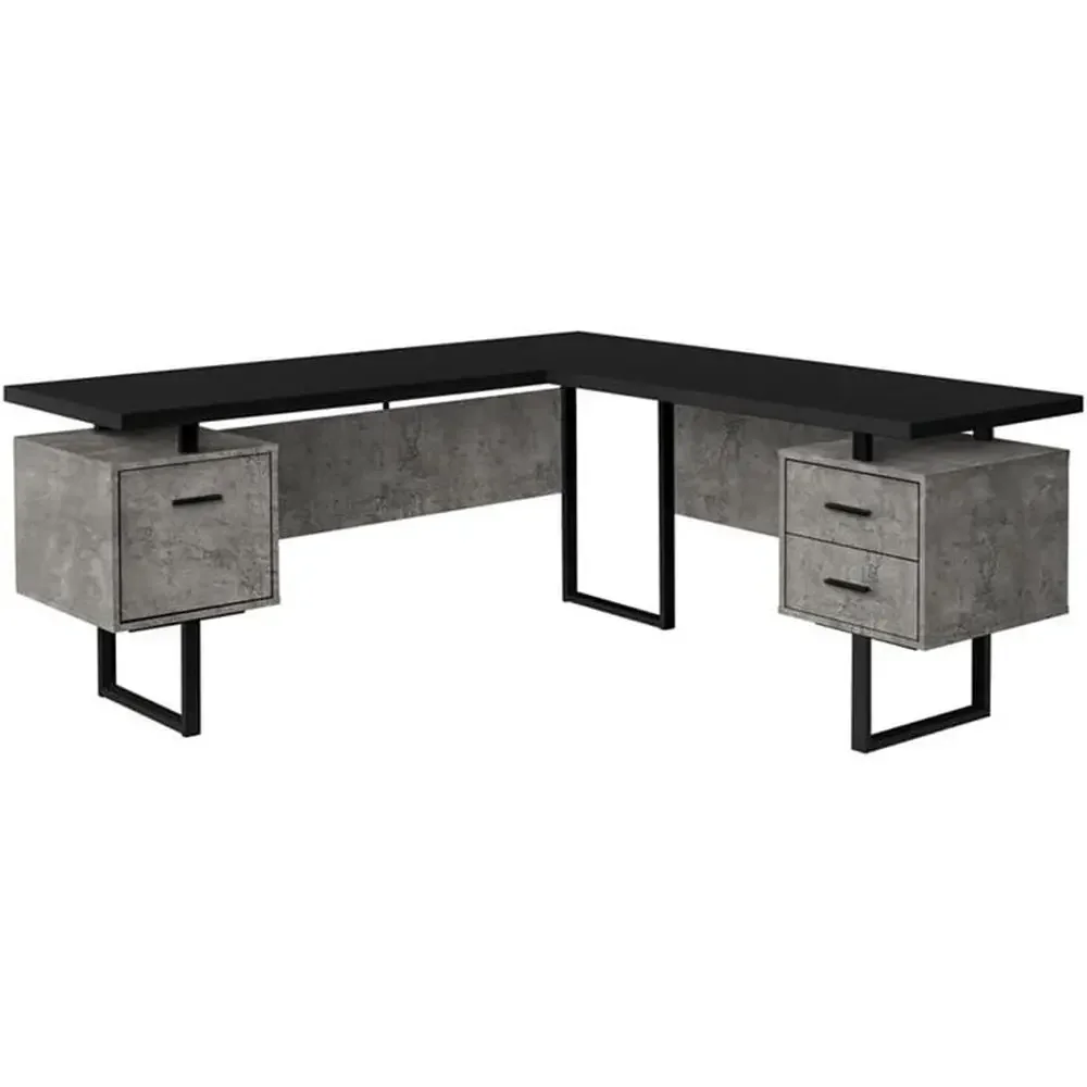 Home Office L Shaped Desk - โต๊ะคอมพิวเตอร์รูปตัว L ขนาด 70 นิ้ว พร้อมที่เก็บของสำหรับโฮมออฟฟิศ