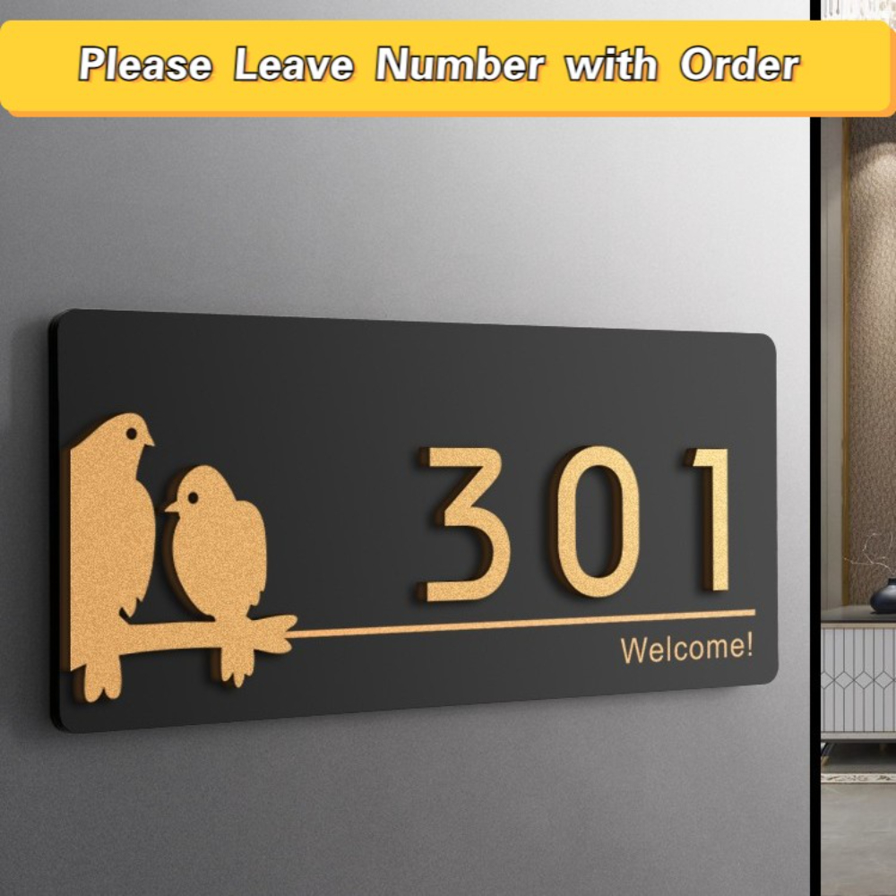 Address Home Office - แผ่นประตูอะคริลิคแบบทันสมัยป้ายร้านค้าแบบกำหนดเองได้หมายเลขครอบครัวที่อยู่จดหมายสำหรับสำนักงานบ้านโรงแรมแฟลตอพาร์ทเม้น
