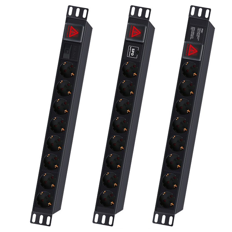 Power Strip Desk - อลูมิเนียมอุตสาหกรรม19นิ้ว PDU เครือข่ายตู้ Rack Strip 8AC