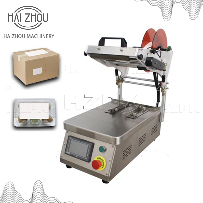 Label Maker Machine - เครื่องติดฉลากแบบกึ่งอัตโนมัติ HAIZHOU พร้อมระบบพิมพ์วันที่ รุ่นตั้งโต๊ะ สำหรับกล่อง ถาด