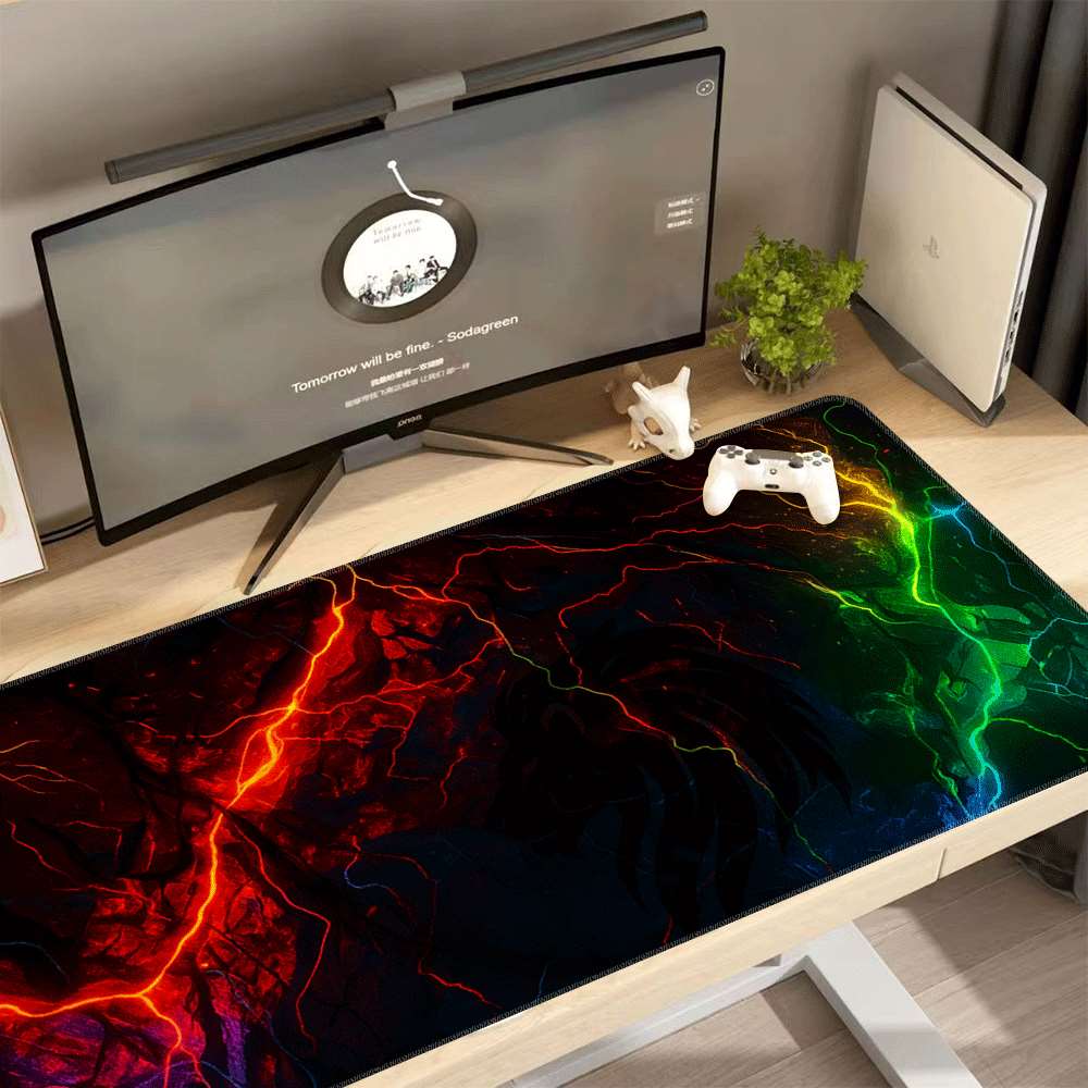 Mousepad Xl Extended - แผ่นรองเมาส์เกมมิ่งสีสันสดใส XL ขนาดใหญ่ ยางกันลื่น สำหรับเกมเมอร์พีซี