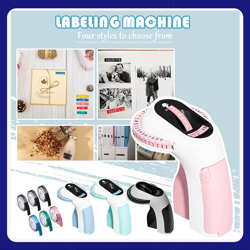 Label Maker Machine - เครื่องพิมพ์ฉลาก 3D เทปฉลากลายนูน Manual Labeller เครื่องพิมพ์ดีดแบบพกพา