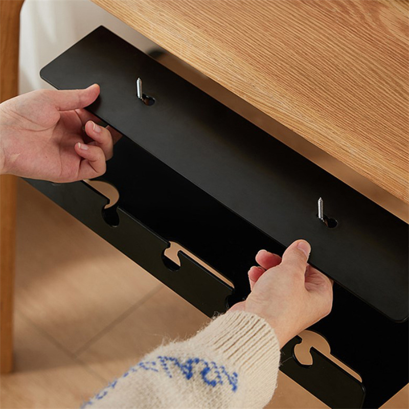 Power Strip Desk - NEW* ถาดจัดเก็บสายเคเบิลใต้โต๊ะพร้อมที่ยึดสายไฟแบบหนีบ ไม่ต้องเจาะ แข็งแรง ทนทาน จัดเก็บอุปกรณ์ได้กว้างขวาง