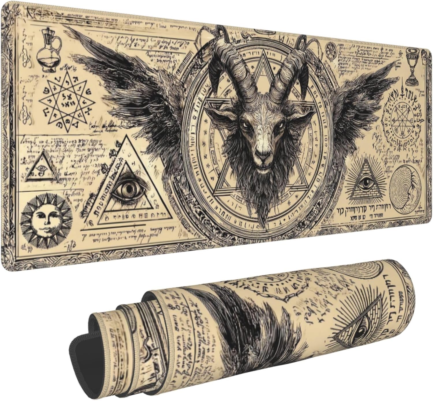 Mousepad Xl Extended - แผ่นรองเมาส์สำหรับเล่นเกมแบบขยายธีมหัวกะโหลก – แผ่นรองโต๊ะขนาดใหญ่พิเศษ XL พร้อมขอบเย็บสำหรับเกมเมอร์และโฮมออฟฟิศ