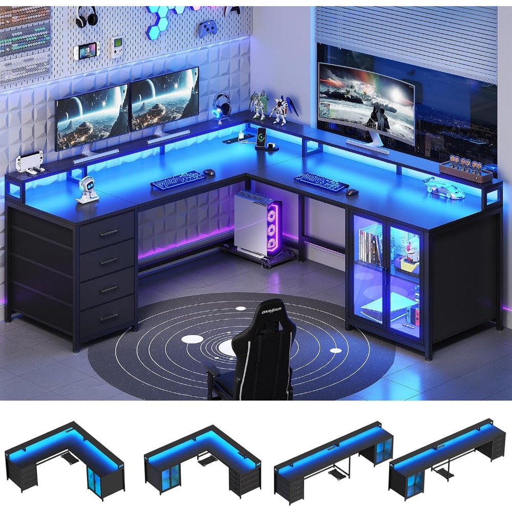 SEDETA โต๊ะเล่นเกมรูปตัว L พร้ - Home Office L Shaped Desk บทวิจารณ์และราคา