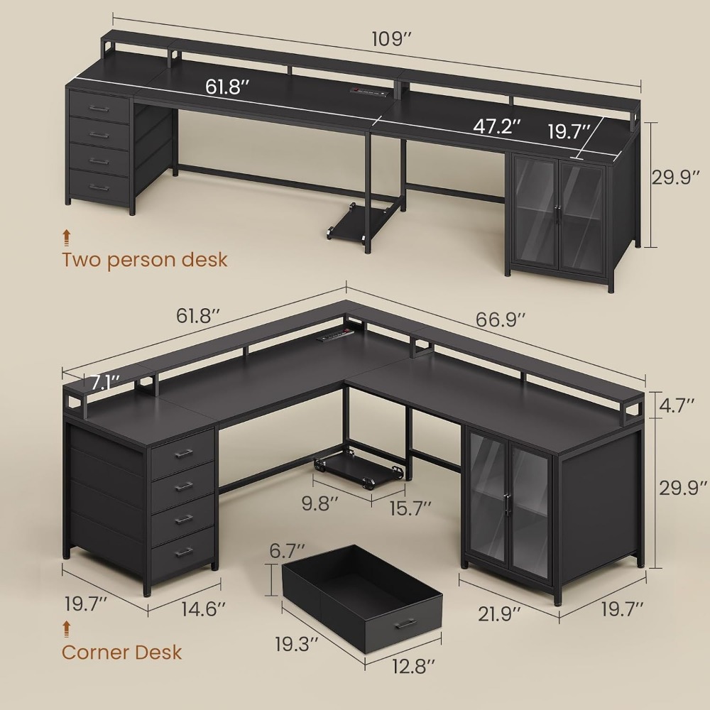 SEDETA โต๊ะเล่นเกมรูปตัว L พร้ - Home Office L Shaped Desk บทวิจารณ์และราคา