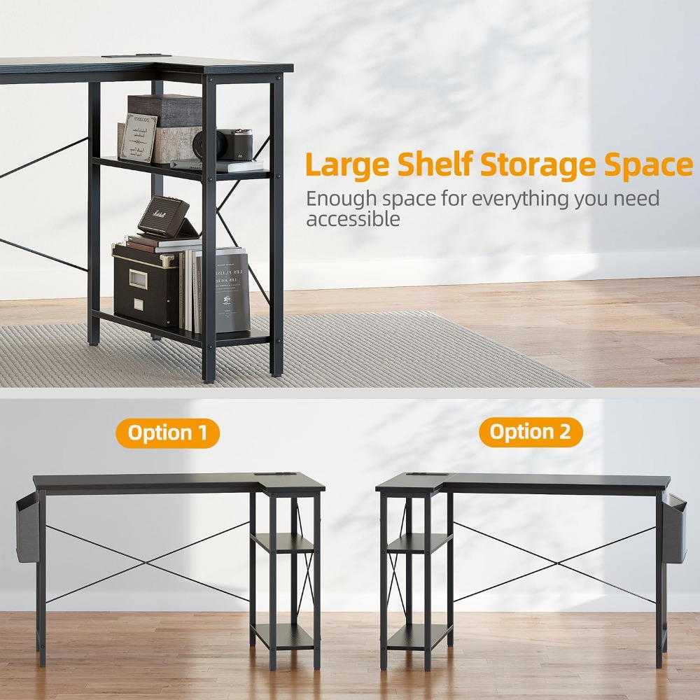 โต๊ะคอมพิวเตอร์รูปตัว L พร้อมป - Home Office L Shaped Desk บทวิจารณ์และราคา