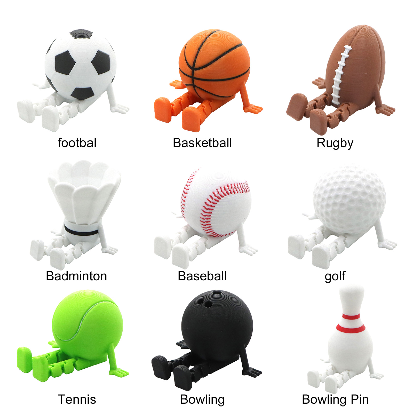 ตุ๊กตาบอลกีฬา 3D พิมพ์ลายน่ารั - Home Office Student บทวิจารณ์และราคา