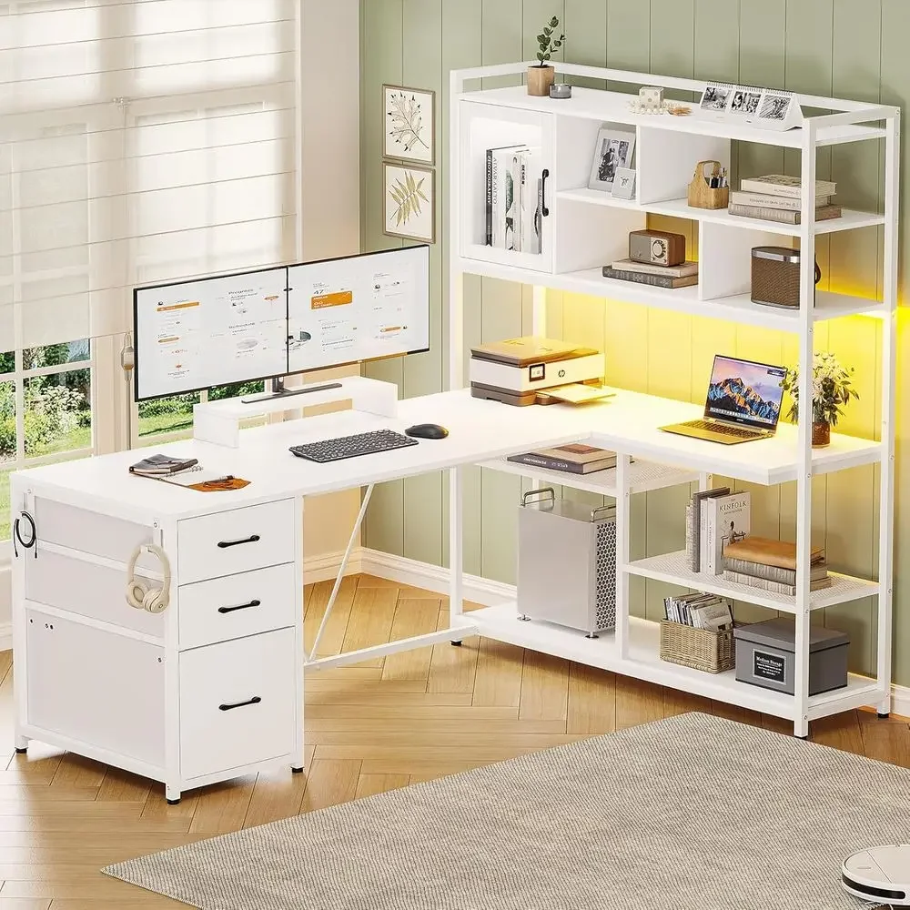 โต๊ะทำงานรูปตัว L ขนาด 58 นิ้ว - Home Office L Shaped Desk บทวิจารณ์และราคา