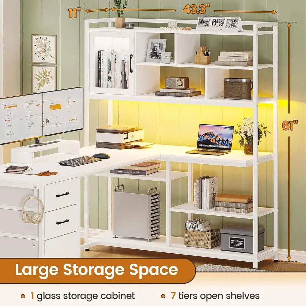 โต๊ะทำงานรูปตัว L ขนาด 58 นิ้ว - Home Office L Shaped Desk บทวิจารณ์และราคา