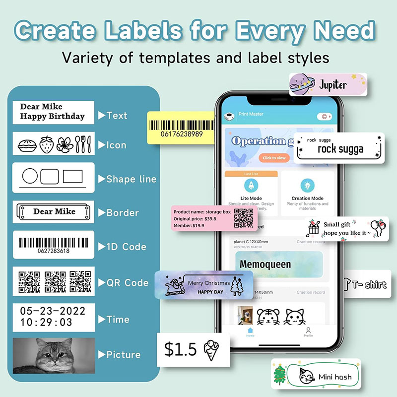 P15 เครื่องพิมพ์ฉลากสติกเกอร์  - Label Maker Machine บทวิจารณ์และราคา