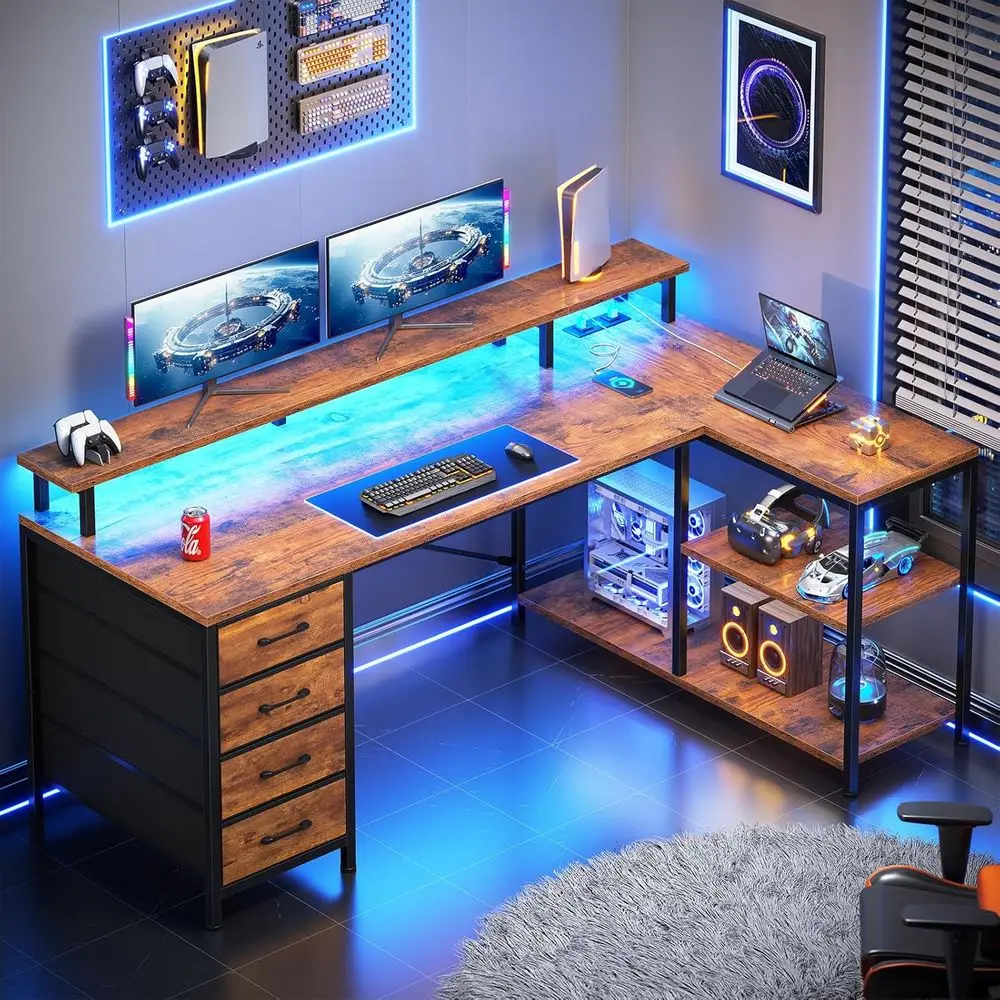โต๊ะทำงานรูปตัว L พร้อมลิ้นชัก - Home Office L Shaped Desk บทวิจารณ์และราคา
