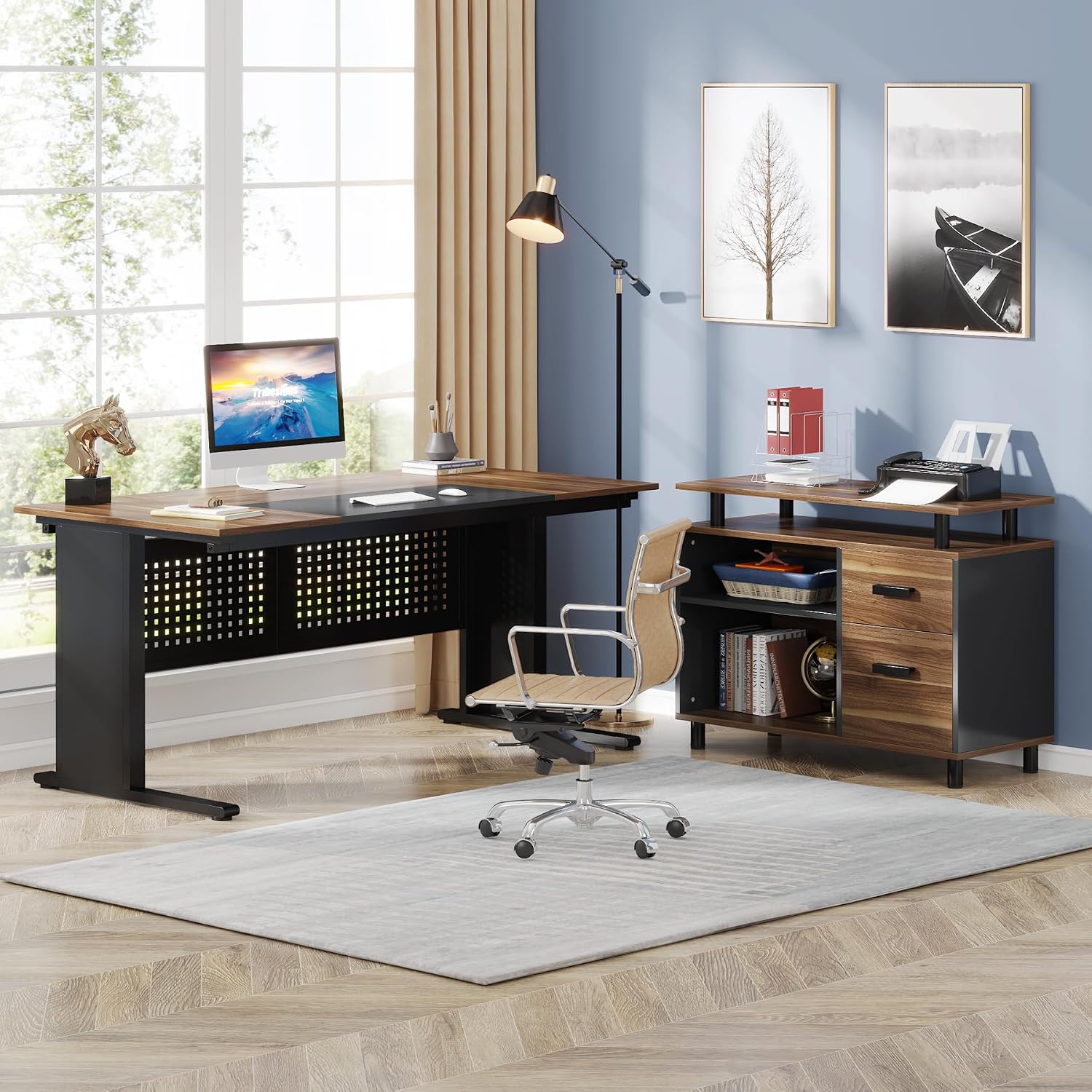 โต๊ะทำงานรูปตัว L ขนาด 63 นิ้ว - Home Office L Shaped Desk บทวิจารณ์และราคา