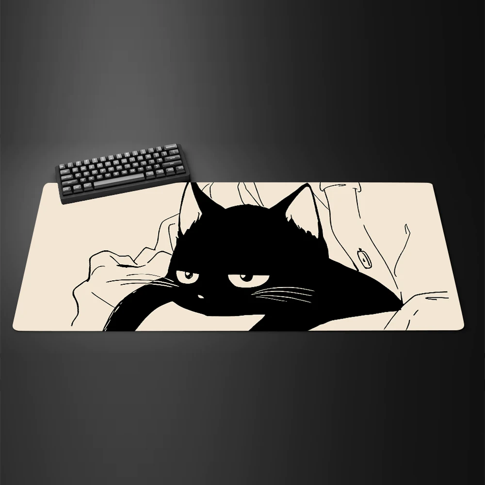 หมึกสีดําแมวอะนิเมะ Mouspad XL - Mousepad Xl Extended บทวิจารณ์และราคา