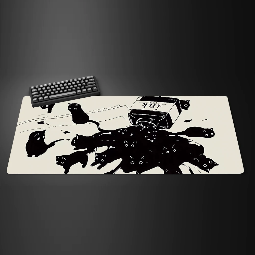 หมึกสีดําแมวอะนิเมะ Mouspad XL - Mousepad Xl Extended บทวิจารณ์และราคา