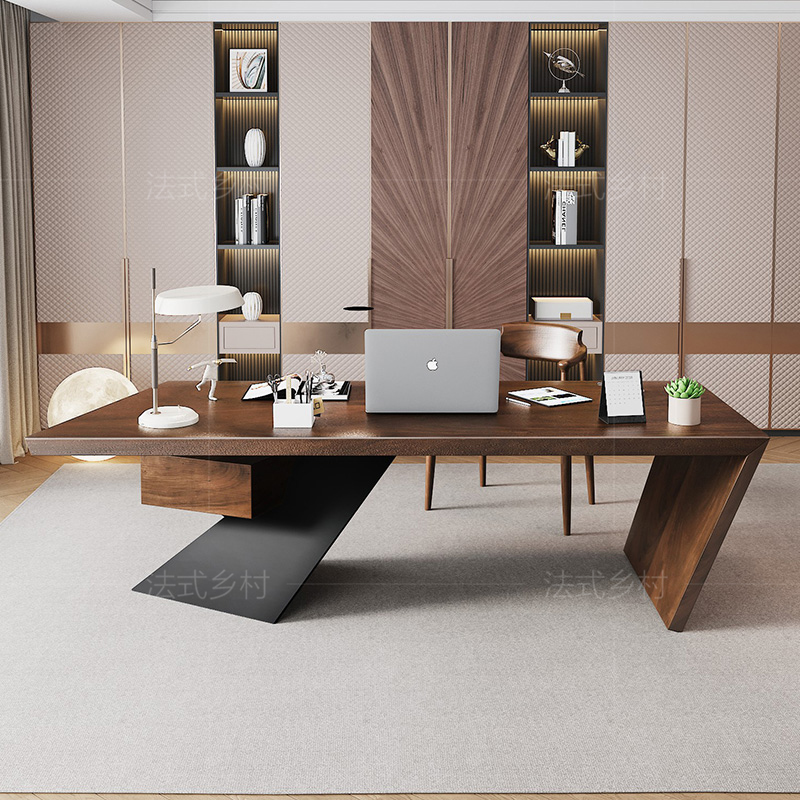โต๊ะทำงานประธานบริษัทไม้วอลนัท - Home Office L Shaped Desk บทวิจารณ์และราคา