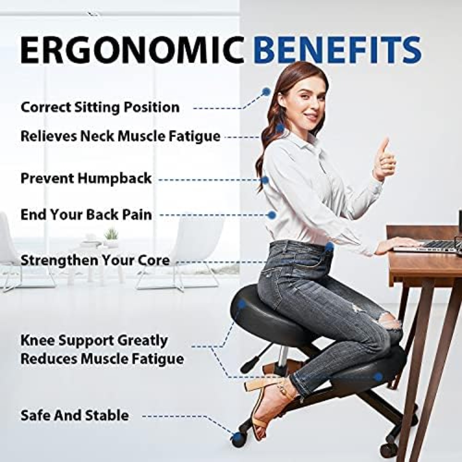 เก้าอี้นั่งคุกเข่าเพื่อสุขภาพส - Home Office Ergonomics บทวิจารณ์และราคา