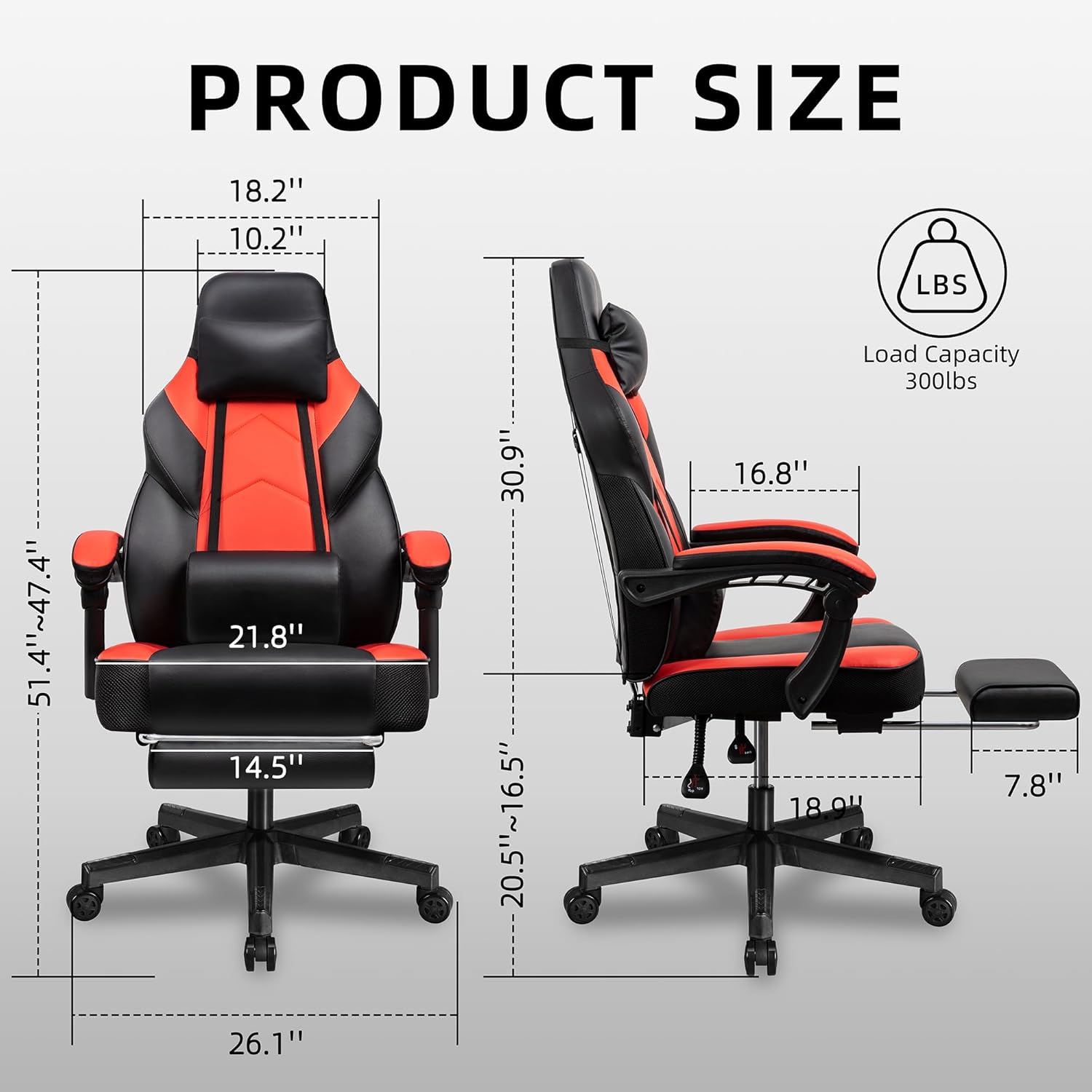 เก้าอี้เกมมิ่งพร้อมที่วางเท้า  - Home Office Ergonomics บทวิจารณ์และราคา