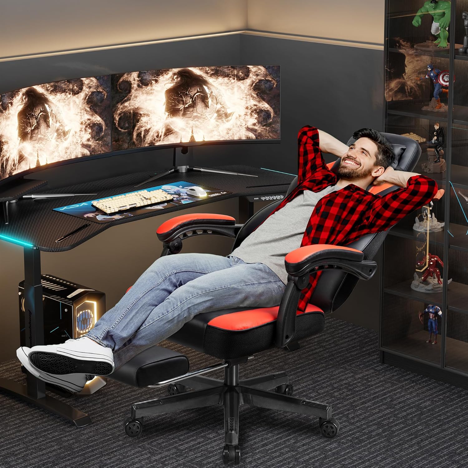 เก้าอี้เกมมิ่งพร้อมที่วางเท้า  - Home Office Ergonomics บทวิจารณ์และราคา