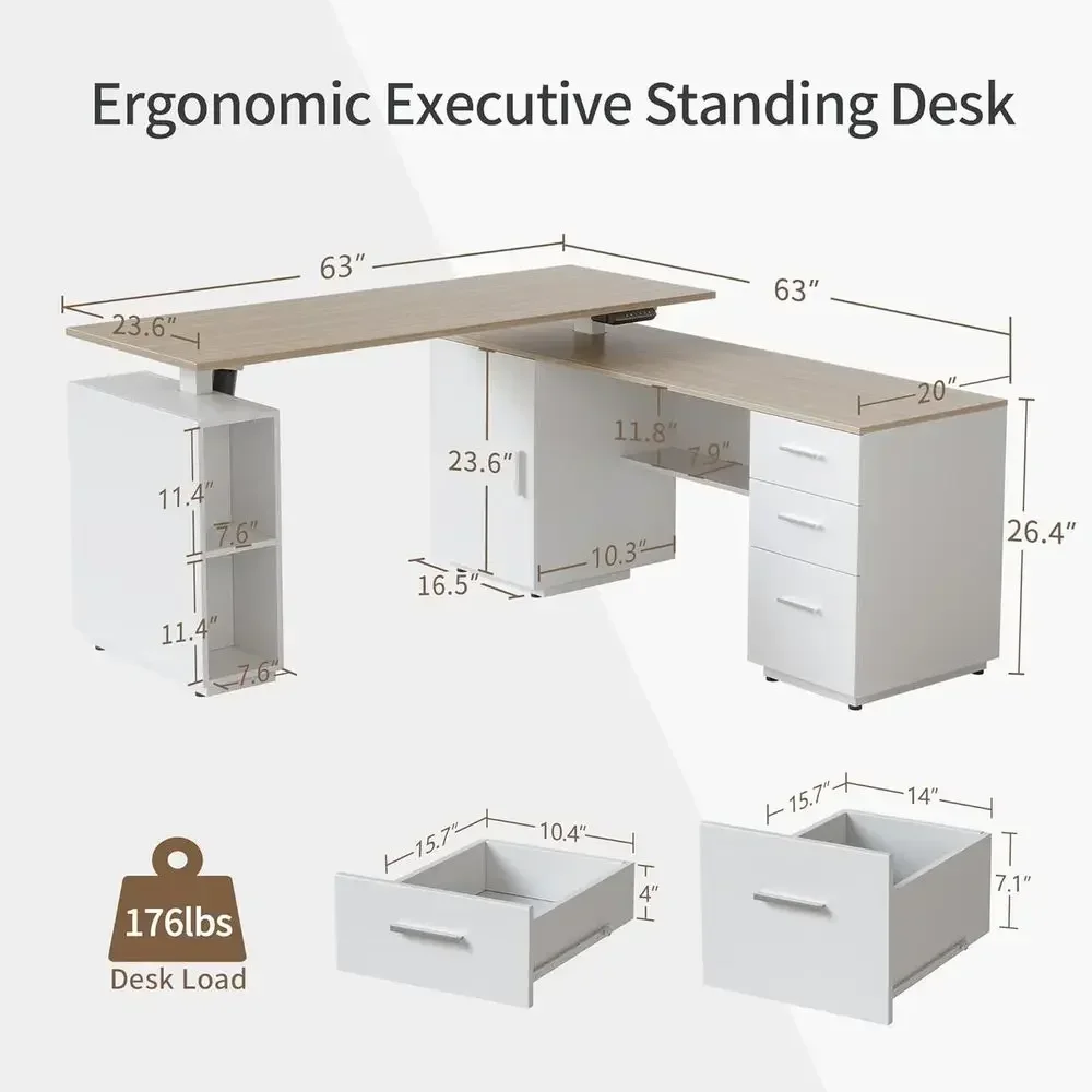 โต๊ะทำงานทรงตัวแอลแบบยืน รุ่น  - Home Office L Shaped Desk บทวิจารณ์และราคา
