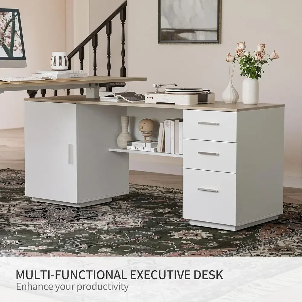 โต๊ะทำงานทรงตัวแอลแบบยืน รุ่น  - Home Office L Shaped Desk บทวิจารณ์และราคา