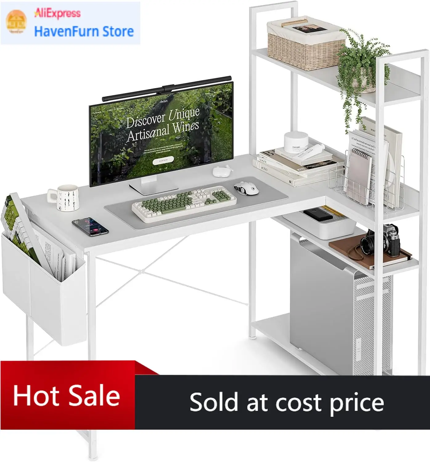 โต๊ะคอมพิวเตอร์รูปตัว L ขนาด 4 - Home Office L Shaped Desk บทวิจารณ์และราคา