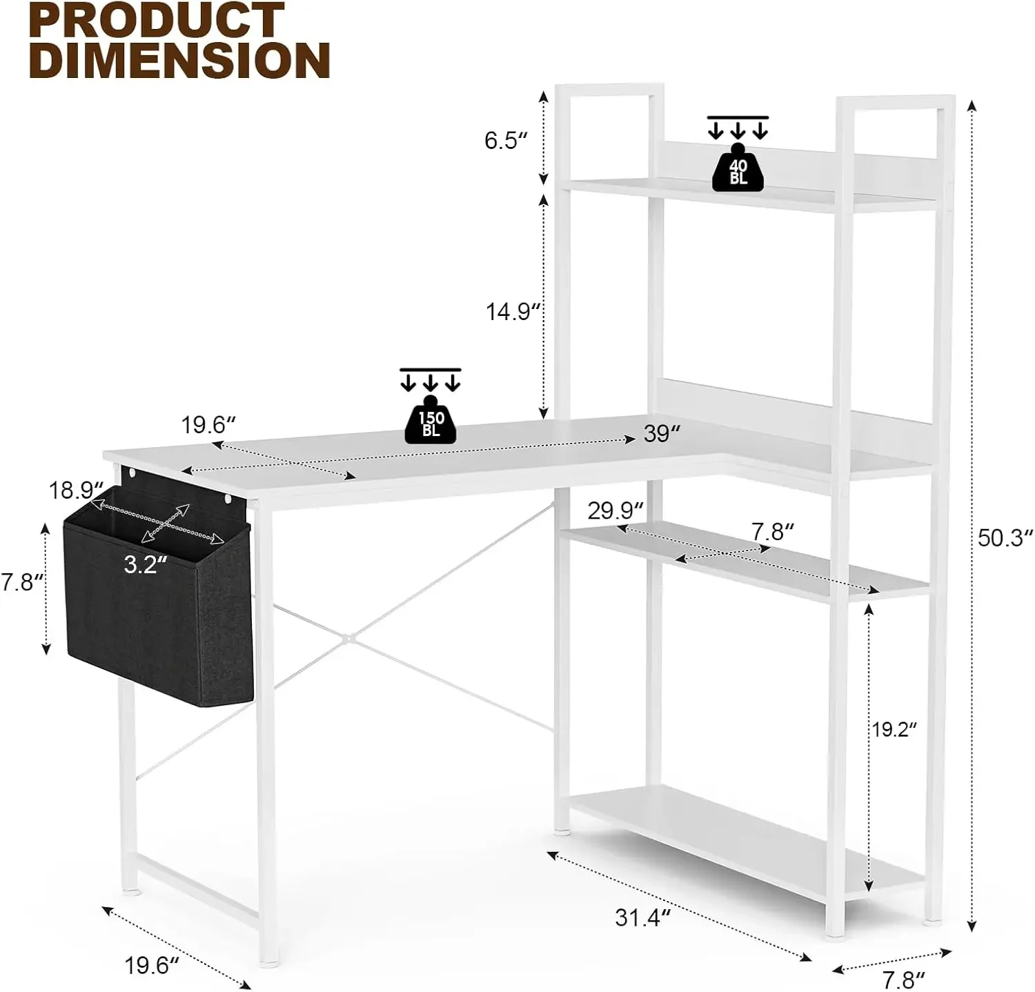 โต๊ะคอมพิวเตอร์รูปตัว L ขนาด 4 - Home Office L Shaped Desk บทวิจารณ์และราคา