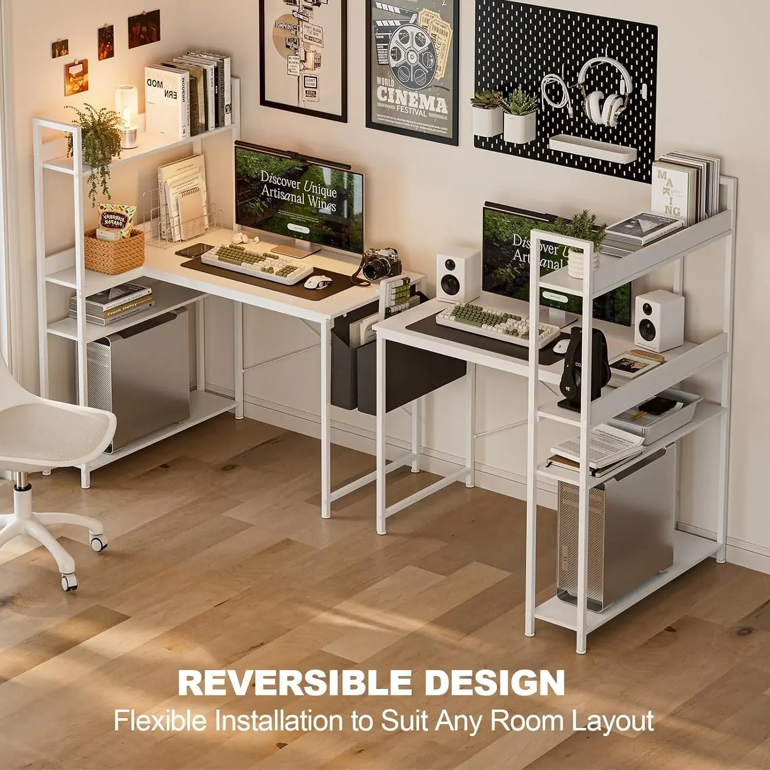 โต๊ะคอมพิวเตอร์รูปตัว L ขนาด 4 - Home Office L Shaped Desk บทวิจารณ์และราคา