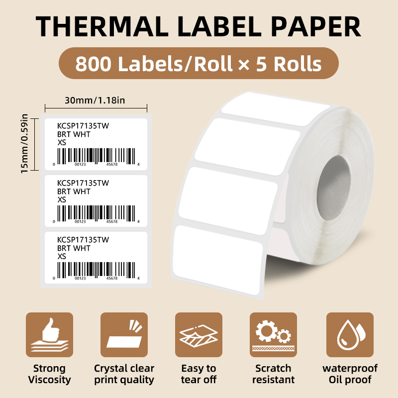 สติกเกอร์ฉลากขาว 5 ม้วน กว้าง  - Label Maker Machine บทวิจารณ์และราคา