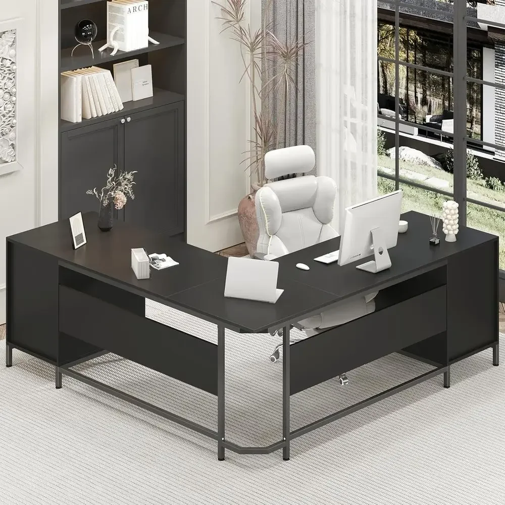 โต๊ะทำงานไม้รูปตัว L ขนาดใหญ่พ - Home Office L Shaped Desk บทวิจารณ์และราคา