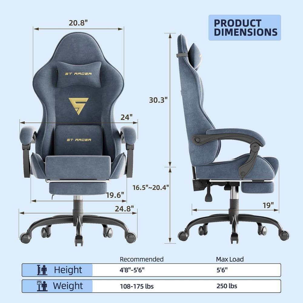 เก้าอี้เกมมิ่งตามหลักสรีรศาสตร - Home Office Or บทวิจารณ์และราคา