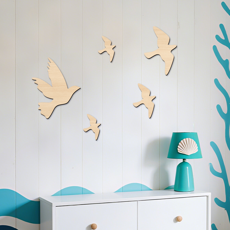 5 ชิ้น Fly Birds ป้ายไม้ Seagu - Home Office Yoga Room บทวิจารณ์และราคา